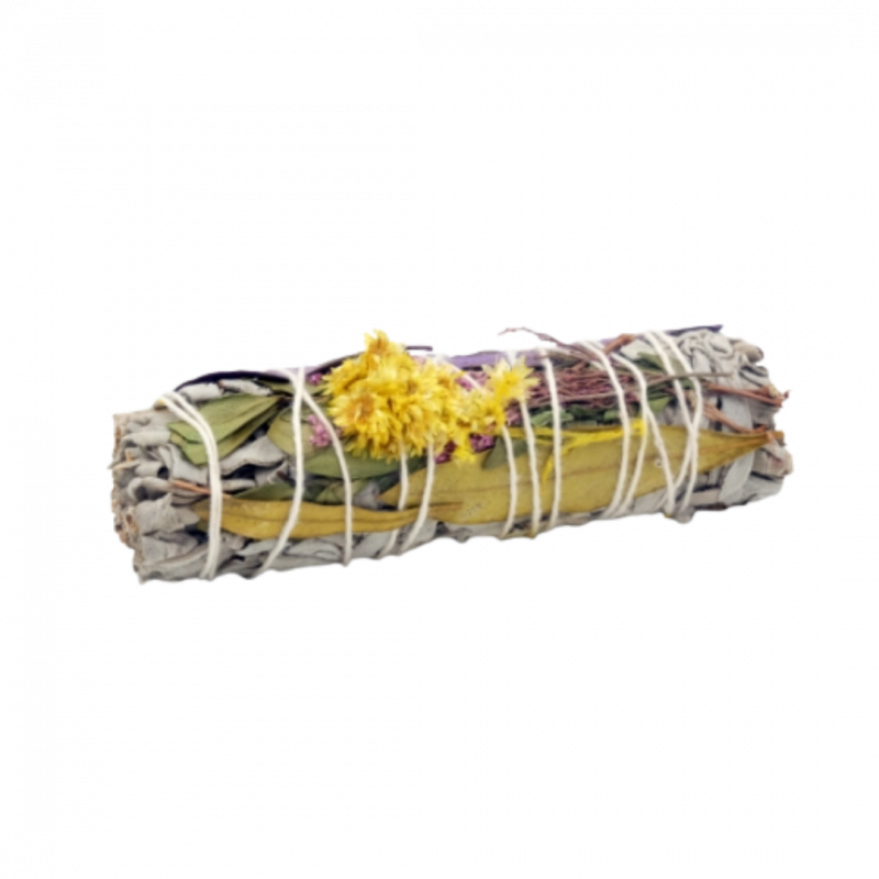 Smudge di salvia bianca con fiori - 1 pz