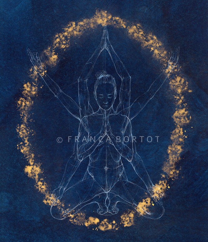 Stampa anatomy blue meditation franca bortot - a3