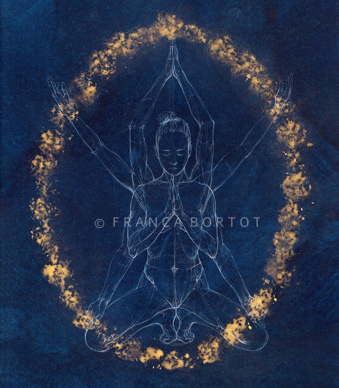 Stampa anatomy blue meditation franca bortot - a5