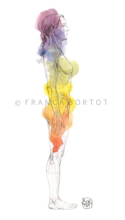 Stampa anatomy chakra flowers and roots donna franca bortot - a5