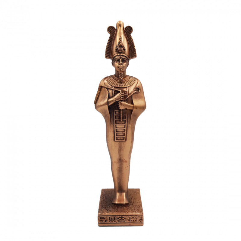 Statua egizia osiride in vetroresina e rame
