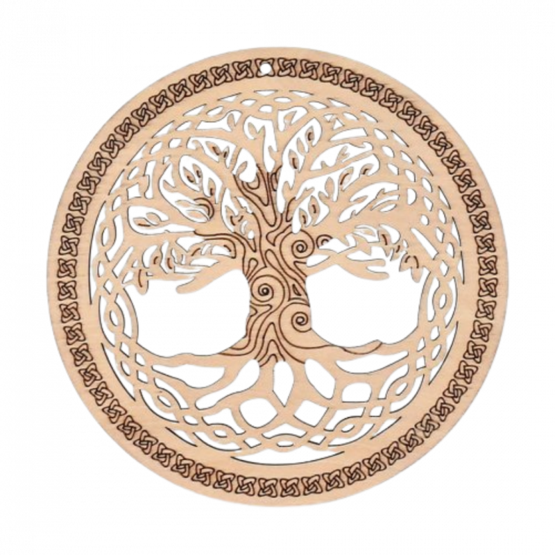 Tavola geometria sacra albero della vita in legno forato - 13,5 cm