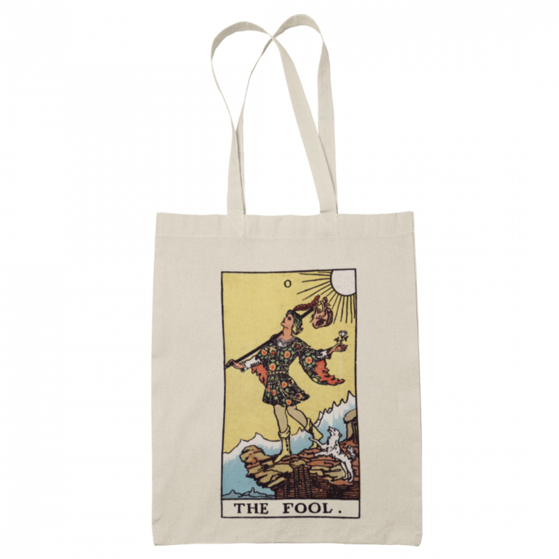 Tote bag tarocco il matto - bianca