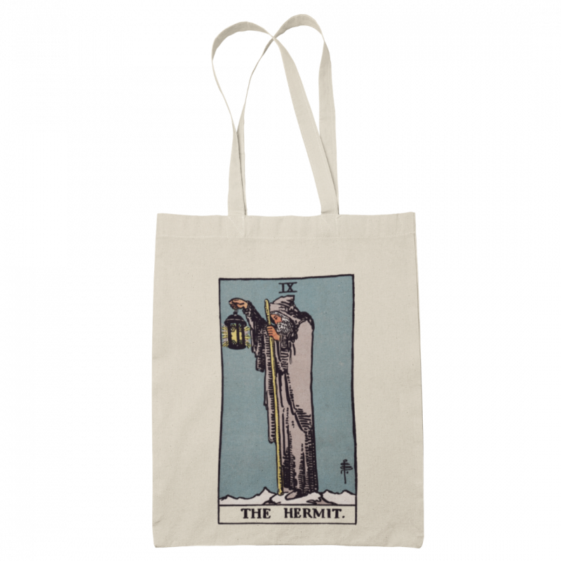 Tote bag tarocco l'eremita - bianca